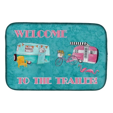 CAROLINES TREASURES Welcome to the Trailer Dish Drying Mat 8760DDM